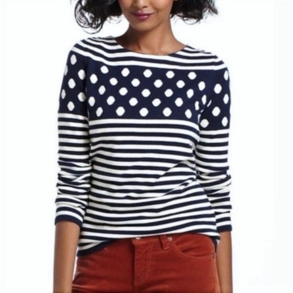 Anthropologie Sparrow Stacked Spots Sweater